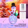 5FT Christmas Inflatables Snowman Shaped LED Rotating Colored Lights Blow Up Xmas Inflatable Props