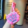 Educational Mini Monster Whack-a-mole Keychain Fun Stress Relief Toy Colorful Soft Rubber Material