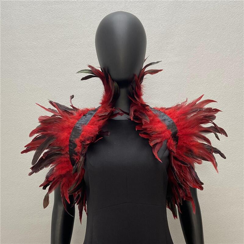Halloween Cosplay Shawl Natural Feather Shrugs Shawl Luxury Feather Cape