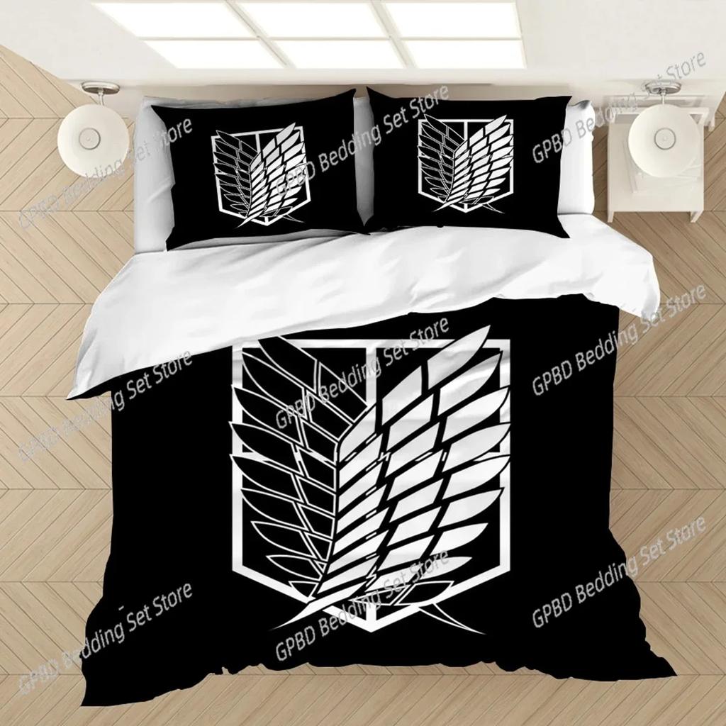Anime Attack On Titan Comfortable Duvet Quilt Cover Pillowcase Bedding Set Children Bedroom Decoration Home Textile