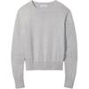 Everyday Versatile Soft Comfortable Crew Neck Pullover Letter Embroidery Long Sleeve Knit Sweater Women Sweater Light-Gray 40325WP-050