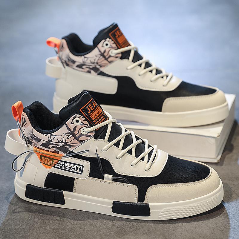 Мужская белая спортивная обувь, повседневная обувь, уличные кроссовки для бега, обувь для студентов, зимняя обувь больших размеров, высокие кеды