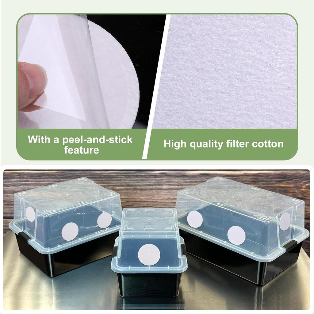 24x Клейкие фильтры-грибы для сохранения влаги для бокса для выращивания грибов Monotub Фильтры Хлопковый экран для удержания влажности