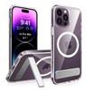 Magnetic Clear Phone Case for Magsafe with Kickstand for iPhone 16 Pro Max 13 12 11 Mini 15 14 Plus Shockproof Mobile Back Cover