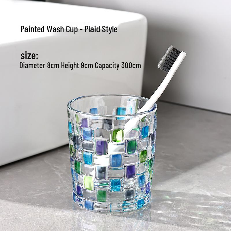 Роскошный стеклянный набор стаканов для зубных щеток и ополаскивателя для рта для пар