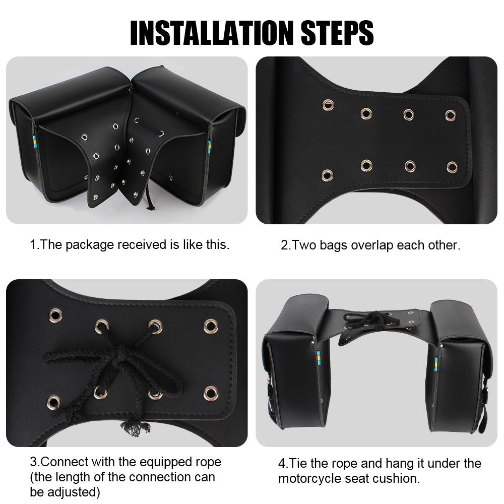 Большая вместимость, боковые сумки для мотоцикла, сумка для хранения инструментов, 2 шт./компл., седельная сумка для мотоцикла из искусственной кожи, аксессуары для мотоциклов, универсальные