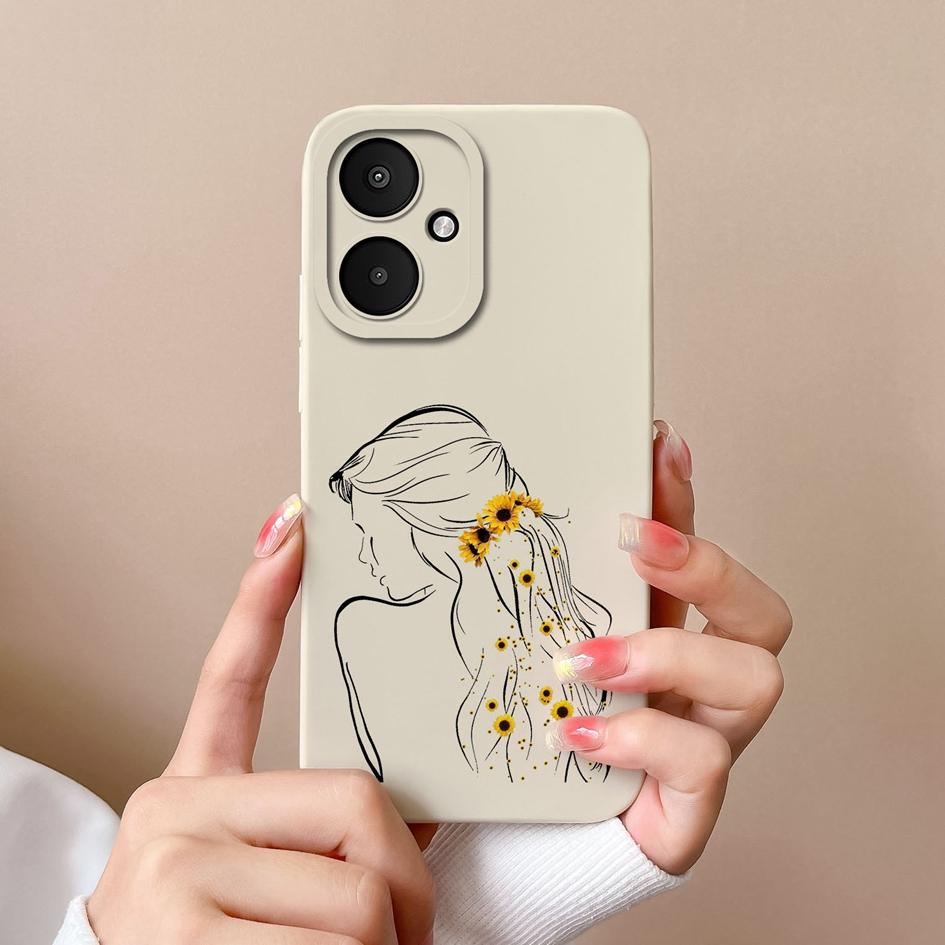 Для Xiaomi Poco X6 Pro F6 M6 F5 задние чехлы из жидкого мягкого силикона, матовые, супер противоударные, довольно милые чехлы для телефонов для девочек, корпус для Xiaomi, чехол-бампер