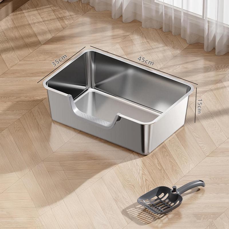 Интегрированный лоток для кошачьего туалета Jingyu из нержавеющей стали с защитой от брызг