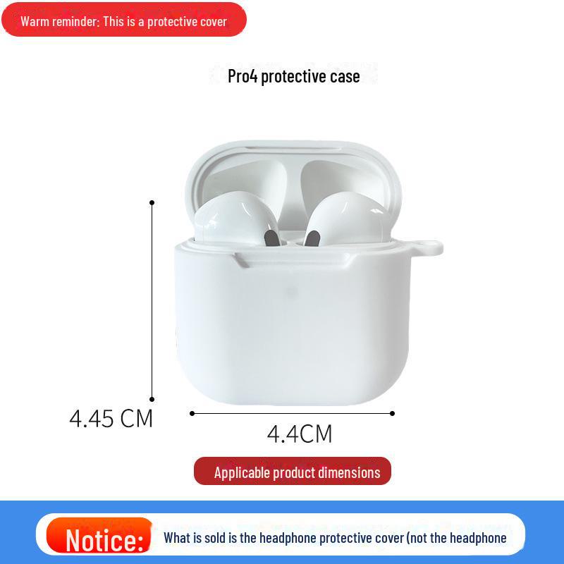 Защитный силиконовый чехол для гарнитуры Bluetooth Apple pro4 с мягкой оболочкой - чехол для наушников с защитой от падения