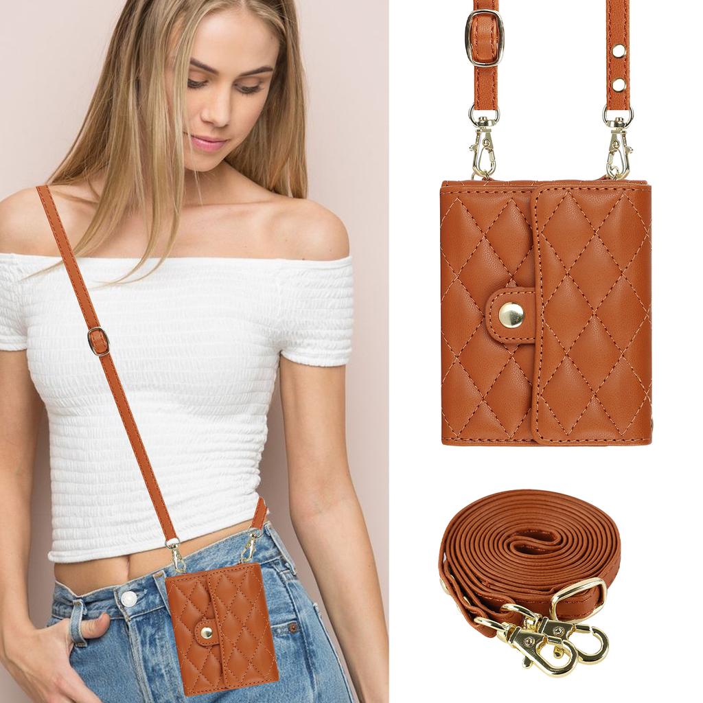 Модная кожаная сумка-кроссбоди для Samsung Galaxy Z Flip 7 FE 6 5 4 3 Flip7 Flip6 Flip5 5G, кошелек-картхолдер с длинным шнурком