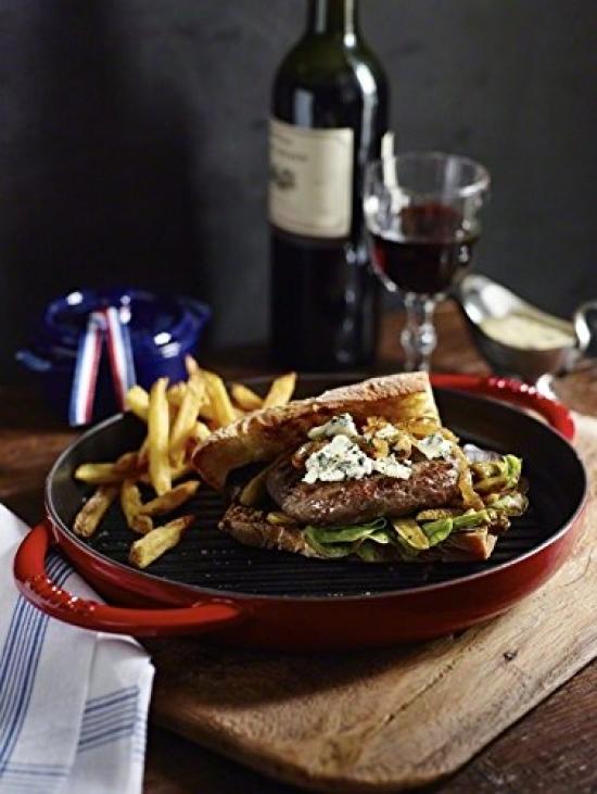 Круглая сковорода-гриль Staub Grill Cherry Grill, совместимая с японским грилем "Pure 26 см", сковорода, ручки, металл, эмаль, [Авторизованный продукт] и