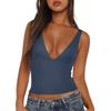 Женская сексуальная майка, тонкая, с глубоким V-образным вырезом и открытой спиной, одежда для йоги, бега, фитнеса