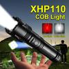 Side Light Flashlight Super Bright XHP110 LED+COB Torch Rechargeable Flash Light Waterproof Lamp Zoomable Lantern