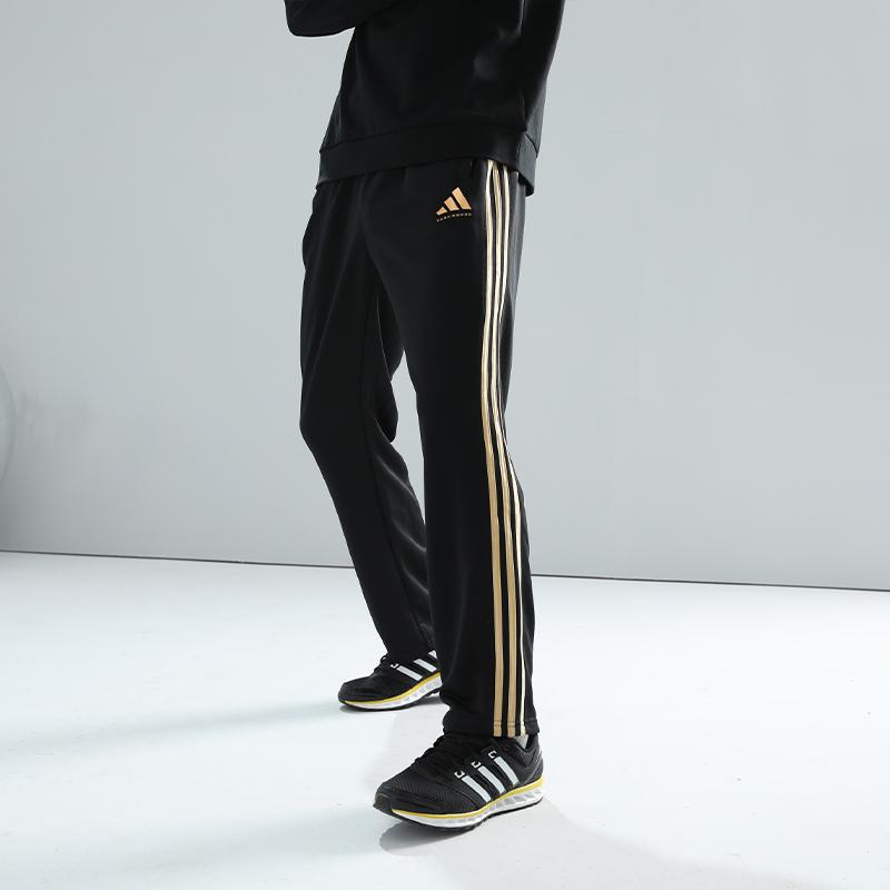 Adidas Лого Тхэквондо Боковая полоса Эластичные Ретро Спортивные Повседневные Брюки Унисекс Низ Черный Золотой TR30PT-BG