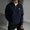 Men's Stand-Up Collar Quarter-Zip Fleece Pullover, Thick Long-Sleeve Sweatshirt, Soft and Warm, Versatile Top for Business and Casual Wear