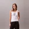 Calvin Klein Повседневный ребристый топ-майка с принтом 'Casual Babe' Женские топы 44C219G