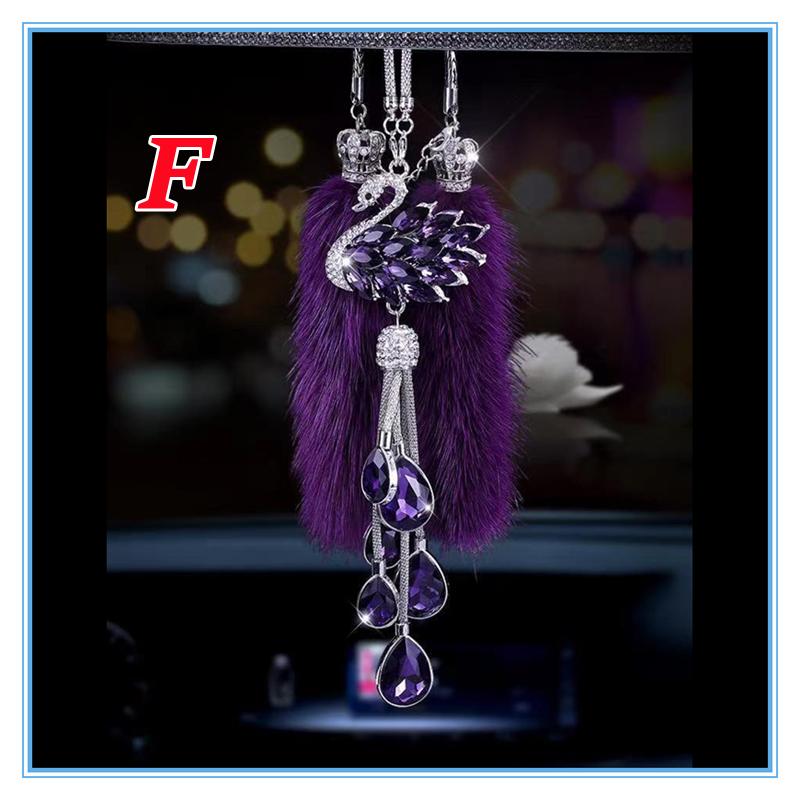 Роскошный кулон для украшения автомобиля со стразами, 3 цвета, кристалл, бриллиант, лебедь, зеркало заднего вида, подвесные автомобильные аксессуары для женщин и девочек