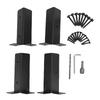 4Pcs Adjustable Deck Post Anchor Base Brackets Kit Fit 1.5x1.5 2x2 2x4 4x4 Post Heavy Duty Reversible Wood Fence for
