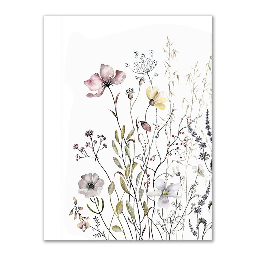 Набор из трех картин на холсте с акварельной абстрактной ботанической живописью в рамах для декора гостиной