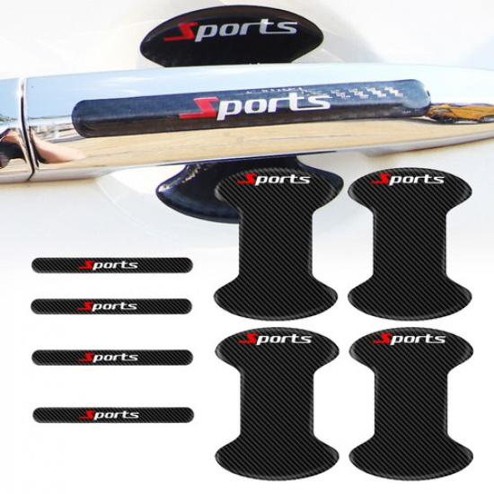 Car Door Handle Sticker Protector Film Door Bowl Anti-Scratch Guards Strip Black