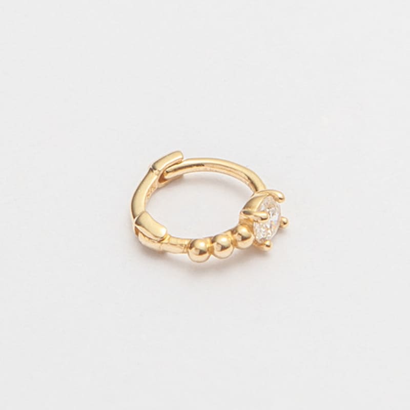 LUNNE 14k Мини-шарик Кубик Серьги-гвоздики (14-каратное золото) #ER09