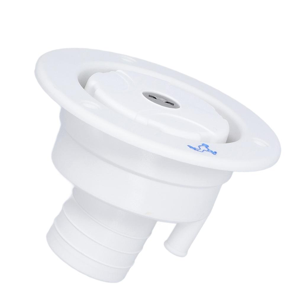 Gravity Water Fill Inlet with Key Lock White PP Plastic for RV Motorhome Trailer