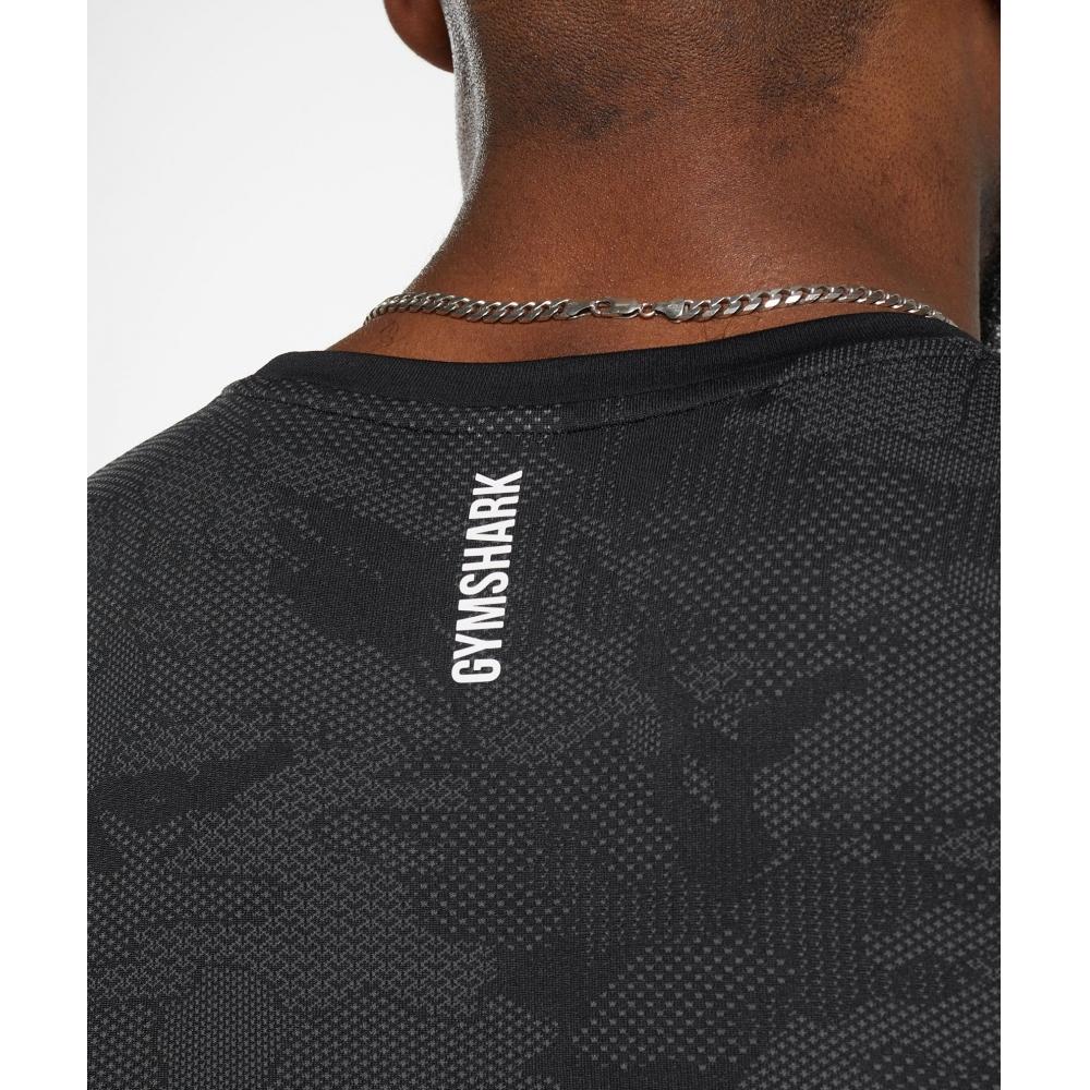 Gymshark Бесшовный танк Geo Black Charcoal Grey A6a3k Bbf9.