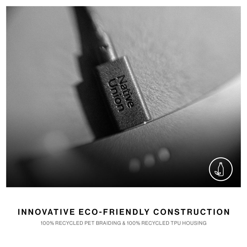 Native Union Belt Cable XL 100W To Super Strong Charging Cable with Cable Strap Compatible with iPhone MacBook Pro Air and Surface Go 3 Type-C - USB-C