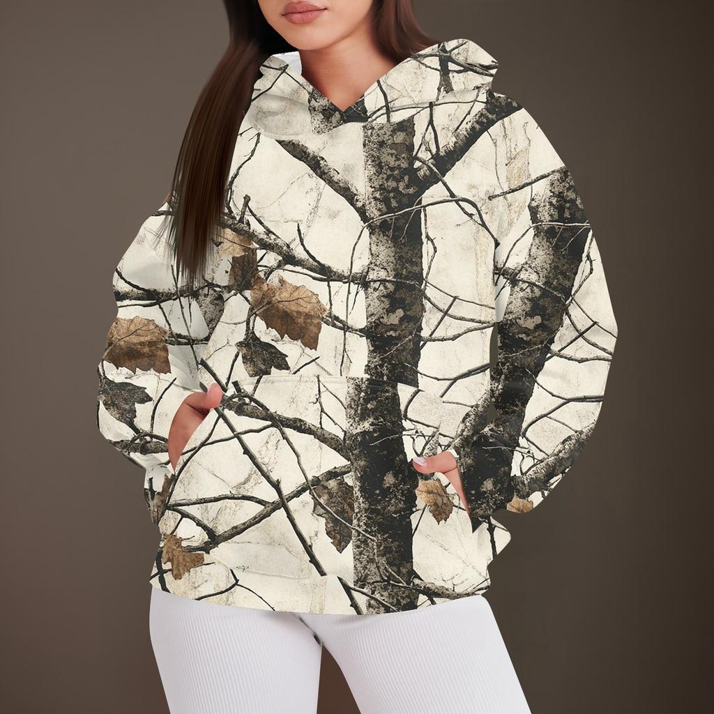 Women's Fashion Casual Pullover Hooded Sweatshirt  Printed Long Sleeve Sweatshirt