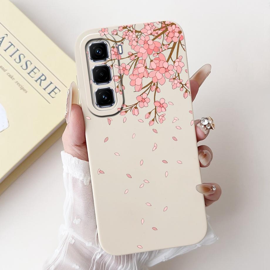 Для Infinix Hot 50 Pro+ Hot50 Pro Hot 50 Pro Plus 4G Чехол для телефона Мягкая силиконовая задняя крышка Любовь Сердце Девчачий Цветочный Рисунок Fundas