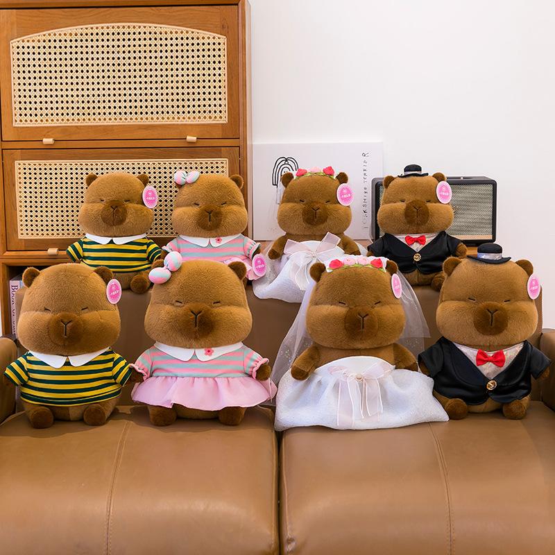 New Wedding Dress Kapibala Couple Capybara Plush Toy Pressing Bed Doll Cartoon Doll Girl Birthday Gift