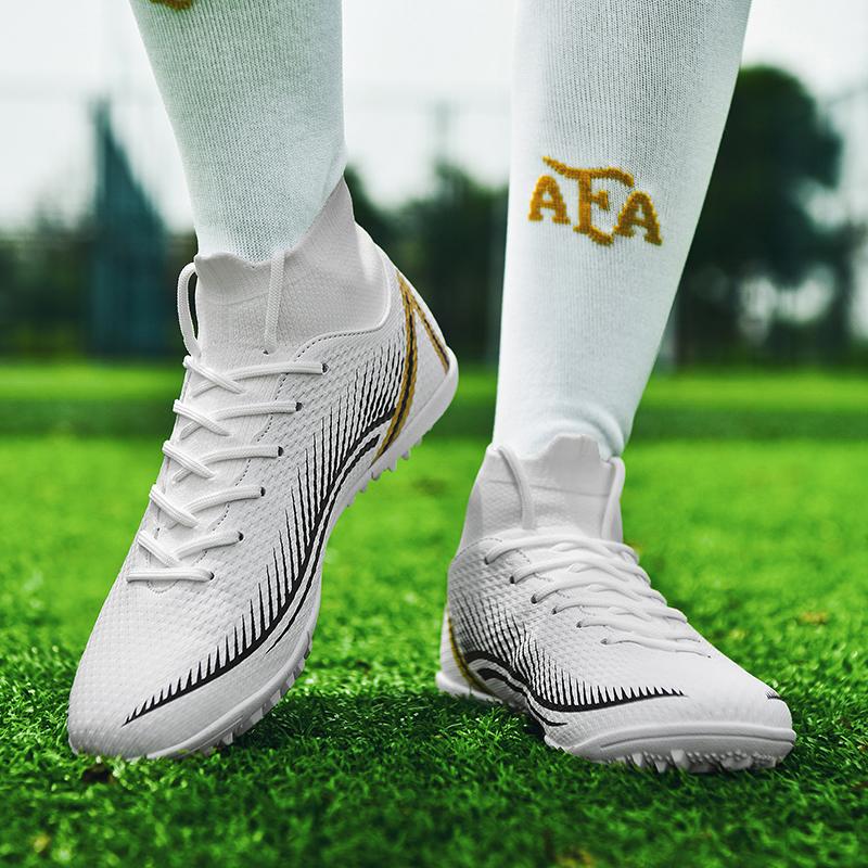 Men's Soccer Shoes FG/FG Non-Slip Turf Soccer Cleats Personalized Design Train Shoe High Top Sneakers Light Football Boots 35-47