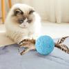 Cat Sisal Scratching Ball Toy Interactive Anti-Bite Sounding Toy Cat Scratcher Sisal Ball with Feather