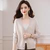 Women's 100% Pure Wool V-Neck Cardigan Sweater