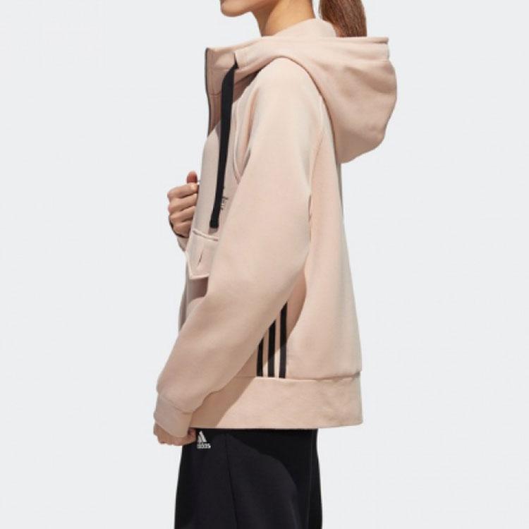 adidas Толстовка с капюшоном на молнии с принтом алфавита Женские куртки Красный Розовый HG1783