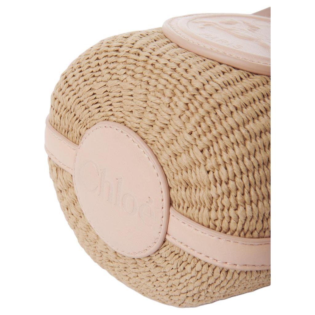 Chloe Horse Medal Embossed Pattern Drawstring Closure Paper Basket Bag Mini Women bags Pink CH25-US593O82-6I0