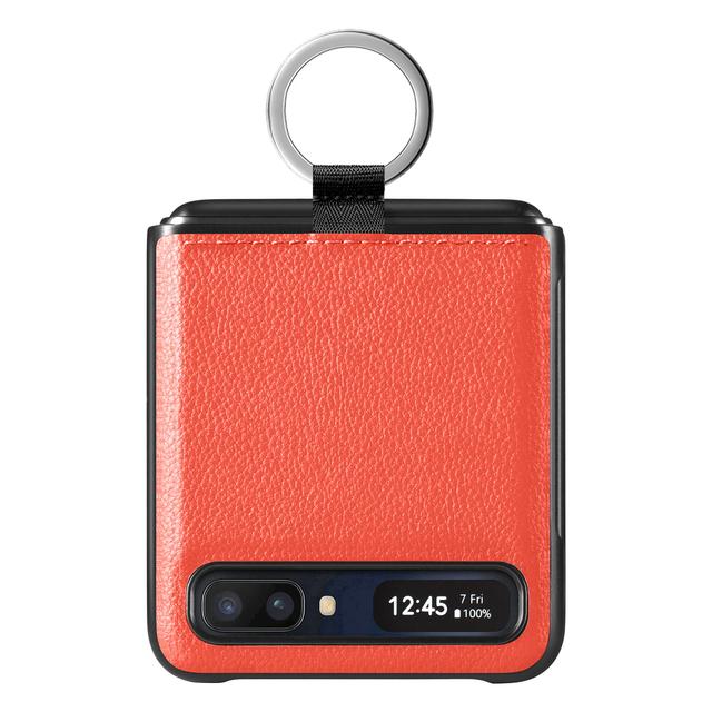 Тонкий кожаный чехол с держателем на палец для Samsung Galaxy Z Flip 3 Flip4 Flip 4 Flip3 5g, складной чехол для мобильного телефона с защитой от падения, Fundas