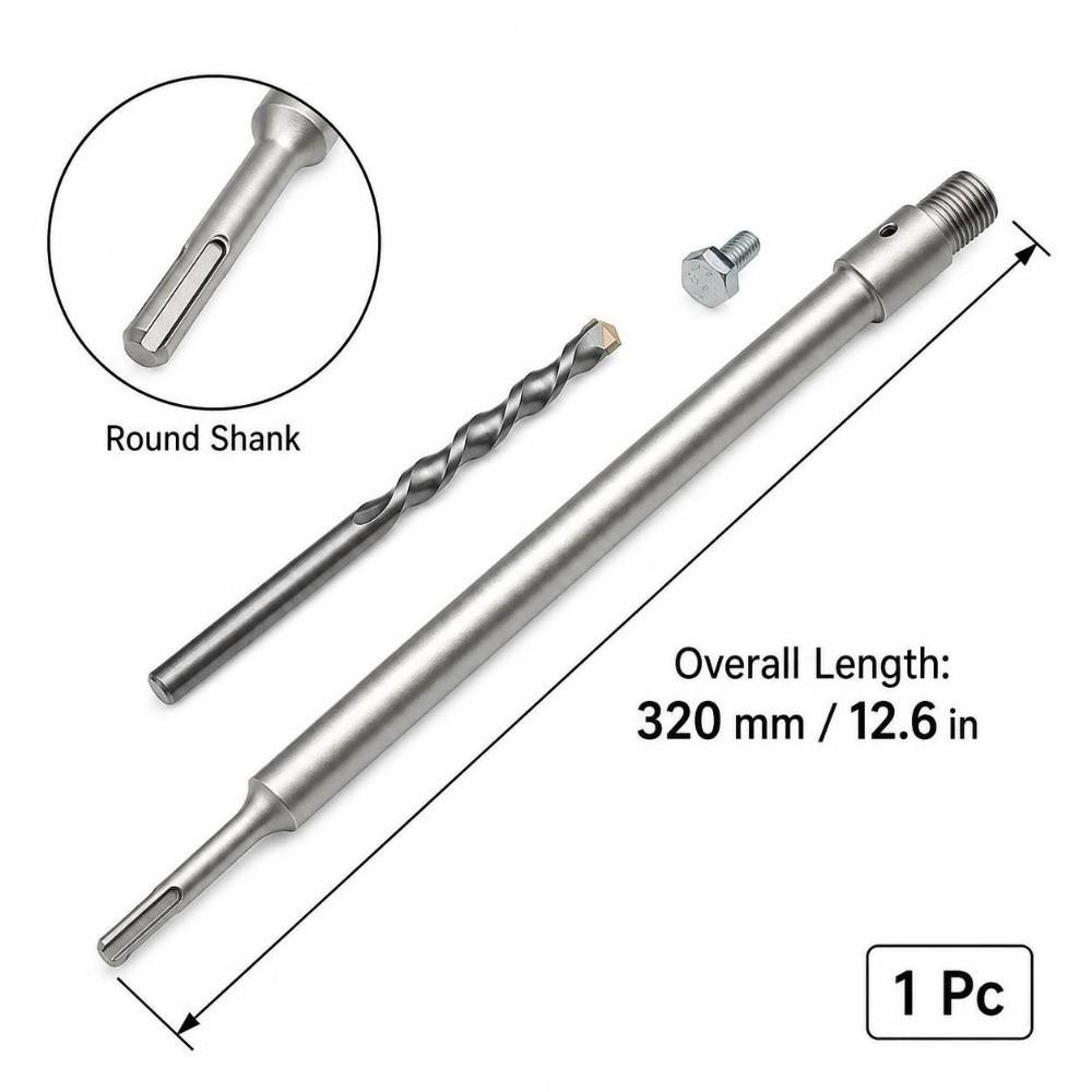 320mm Length Drill Adapter Shank SDS Plus Shank Hollow Core Drill Bit Hammer Drill Use