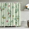 Green Leaves Bath Shower Curtain Olive Branch Waterproof Fabric Wall Hanging Decorative White Green Red Colors Pattern Design Pe