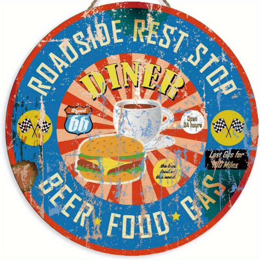 1 шт. 2d плоский круглый деревянный знак для зоны барбекю - 20 см, декоративная доска для вечеринки на открытом воздухе в стиле ретро с изображением папы-барбекю, слоган с правилами барбекю в стиле ретро, украшение для дома и гаража