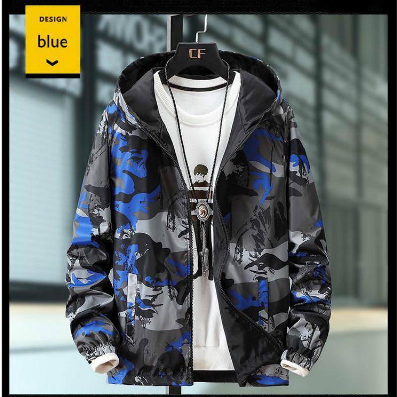 Плюс размер, осенняя двусторонняя камуфляжная одежда, куртка, мужская модная куртка, верхняя одежда, мужская ветровка
