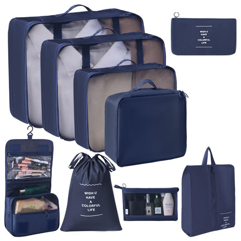 Travel Storage Bag Set - 7-Piece Multi-functional Compartment Bags for Clothes & Cosmetics