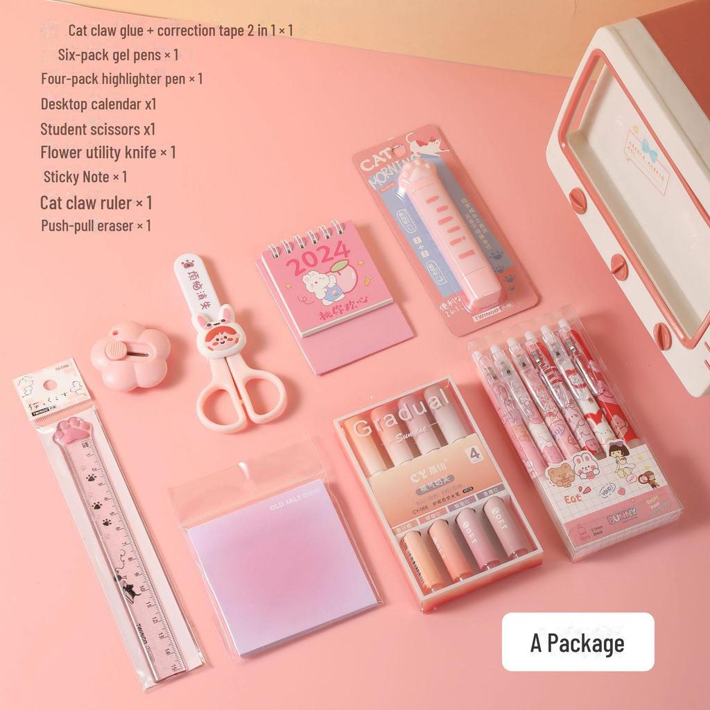 Высококачественный набор канцелярских принадлежностей для средней школы - Многофункциональная подарочная коробка для школы
