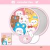 Cartoon Handheld Fan Portable Mini Round Fan Outdoor Folding Group Fan