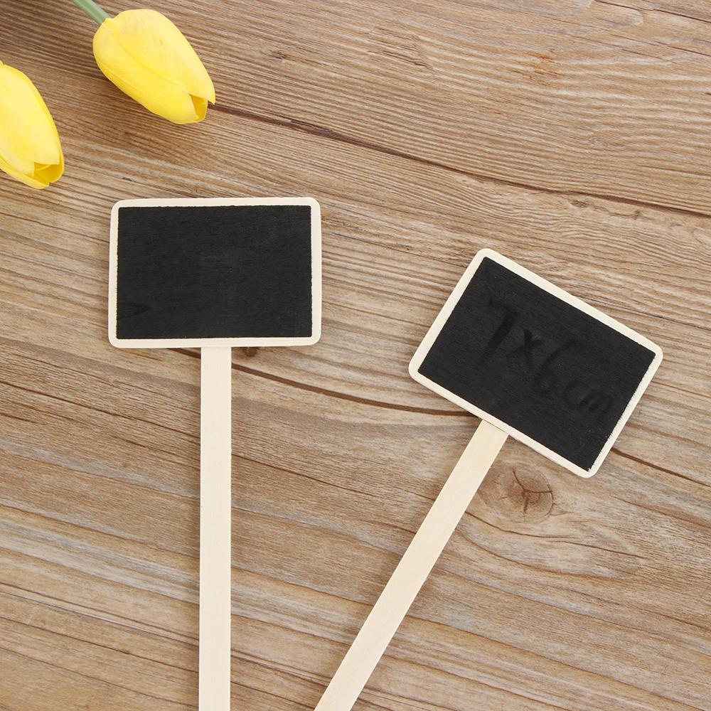 10PCS Mini House Decorations Marker Garden Tools Wooden Chalkboard Plants Tags Classification Marker