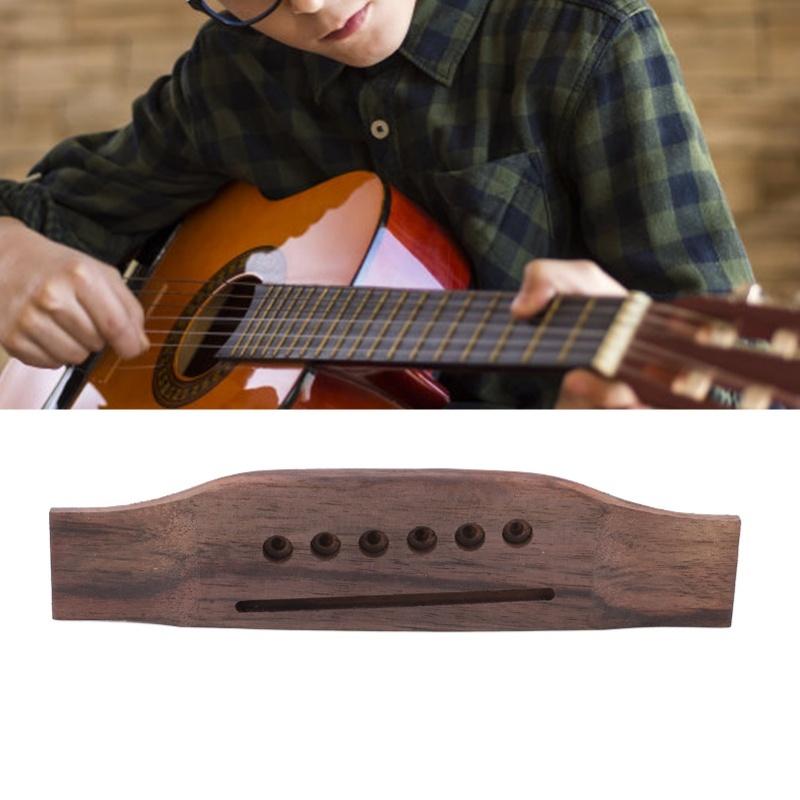 Acoustic Guitar Bridge Replacement Set 6 End Pins Saddle Nut Rosewood Parts Accessories