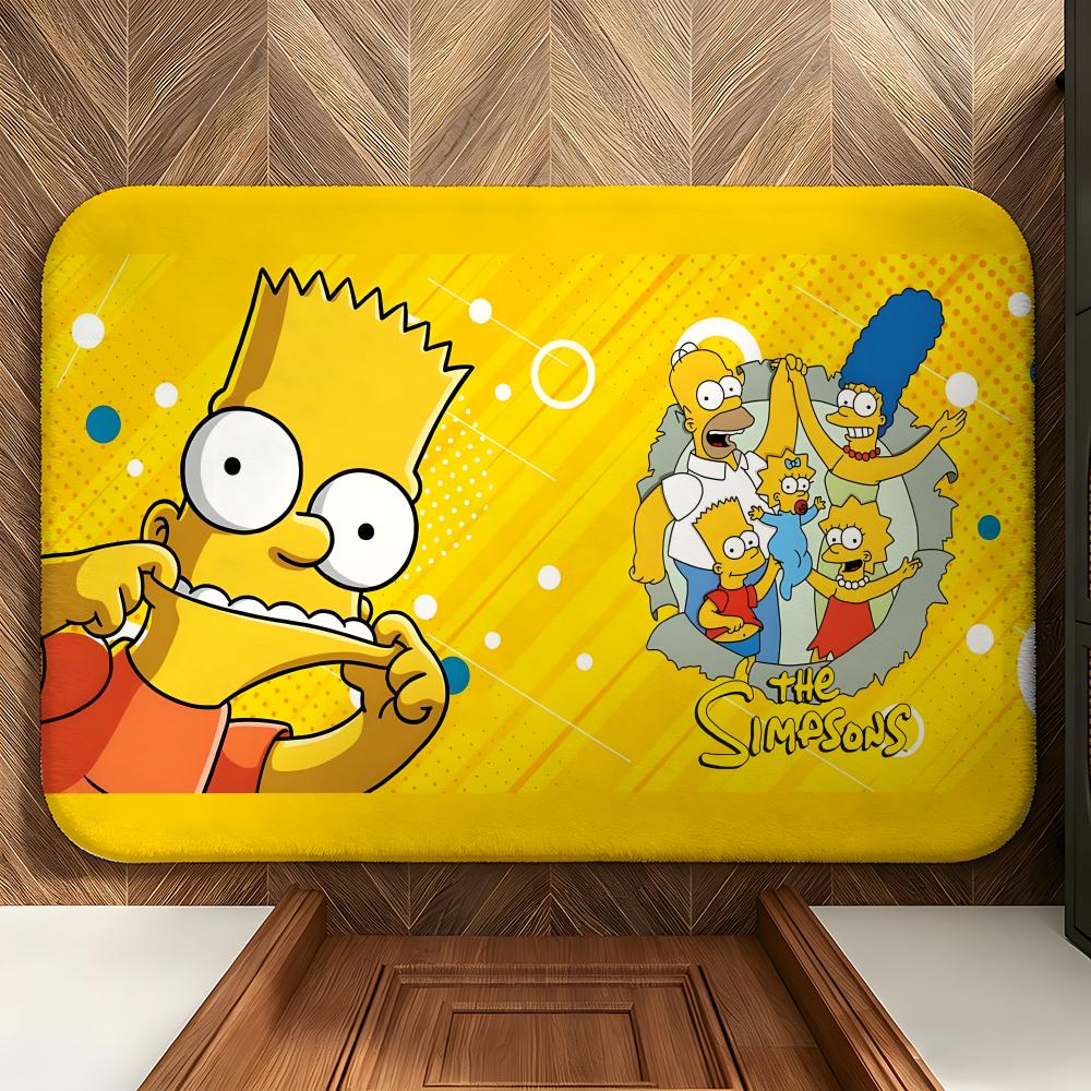 cartoon T-The S-Simpsons Floor Mat Soft Flannel Floor Mat Suitable for Entryways, Living Rooms, Bedrooms, and Bathrooms