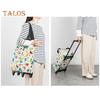 Grocery Cart with Wheels Collapsible Rolling Shopping Cart 2-in-1 Folding Design Portable Bag Waterproof Stair Climbing Telescoping Trolley Tote Bag