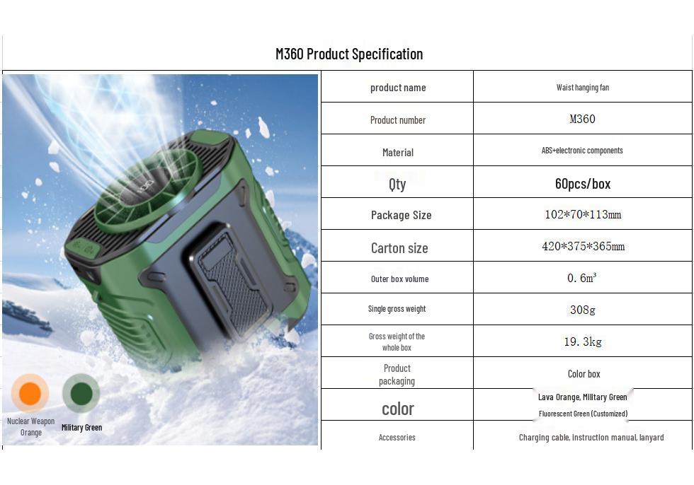 2025 Portable Outdoor Hanging Fan with Digital Display and High-Speed Cooling