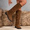 Fashion Winter Suede Comfortable Elegant Boots for Women Fashionable New Round Toe Sexy Thick Casual High Quality Knight Boots